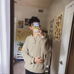 tan pullover sweater
